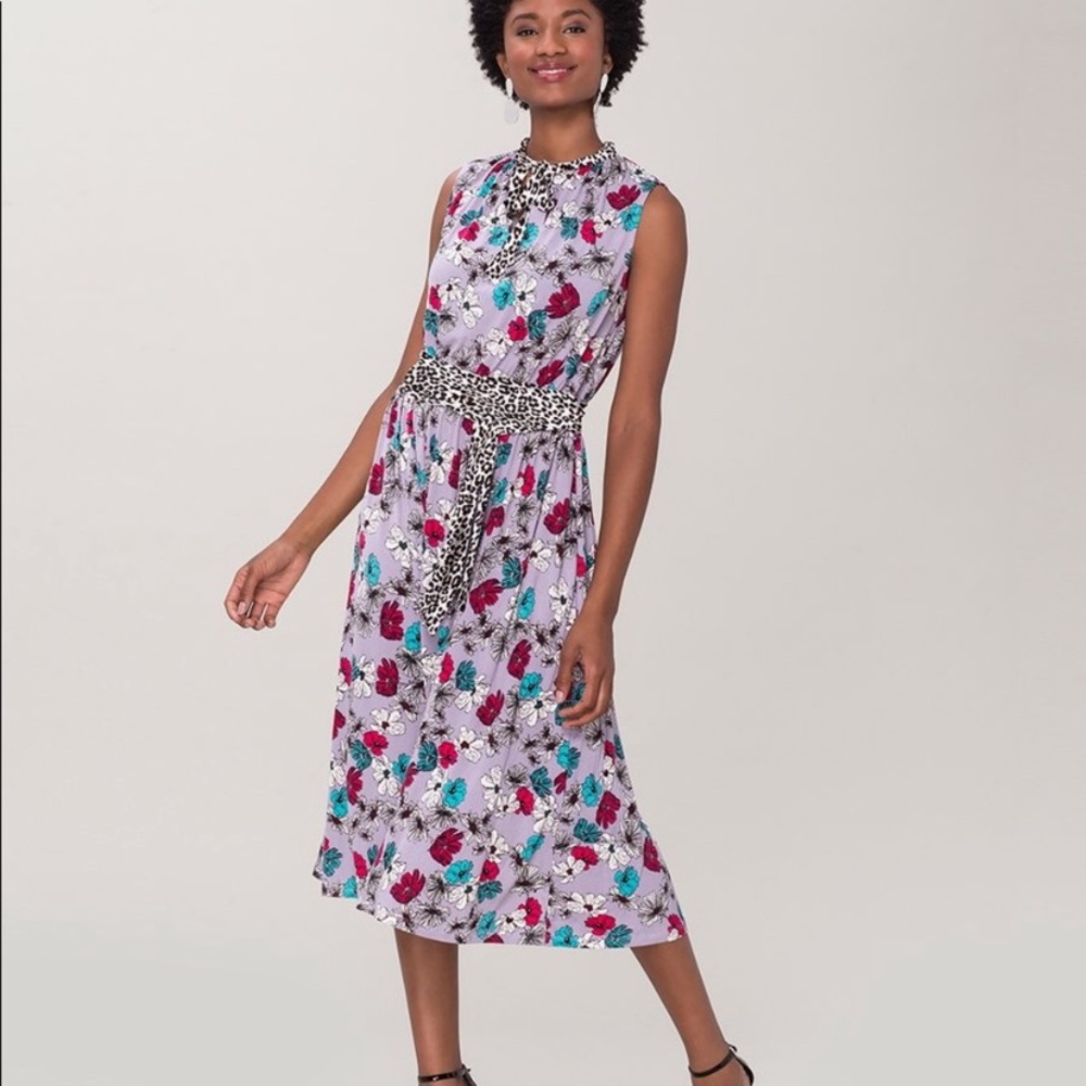NWOT Leota mixed print jersey midi dress